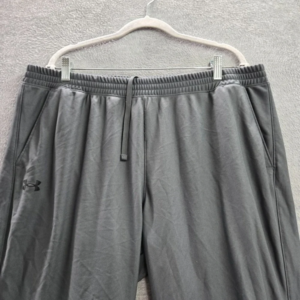 Under Armour Men Activewear Track Pants 2XL Gray Colorblock‎ Fitted Drawstring